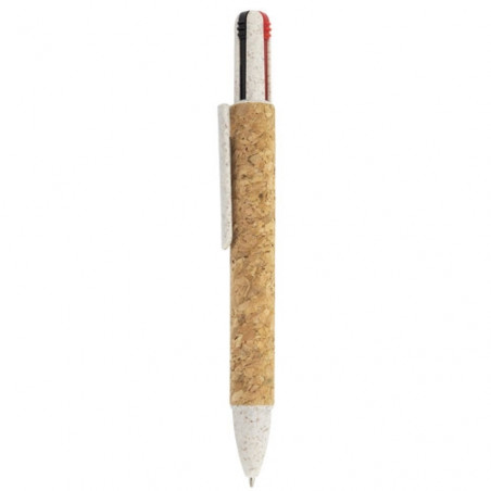 Penna a 4 colori con corpo in sughero