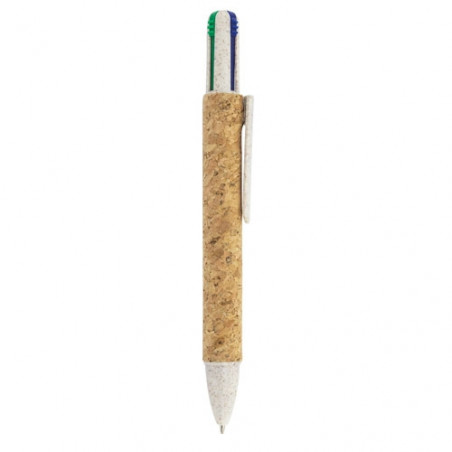 Penna a 4 colori con corpo in sughero