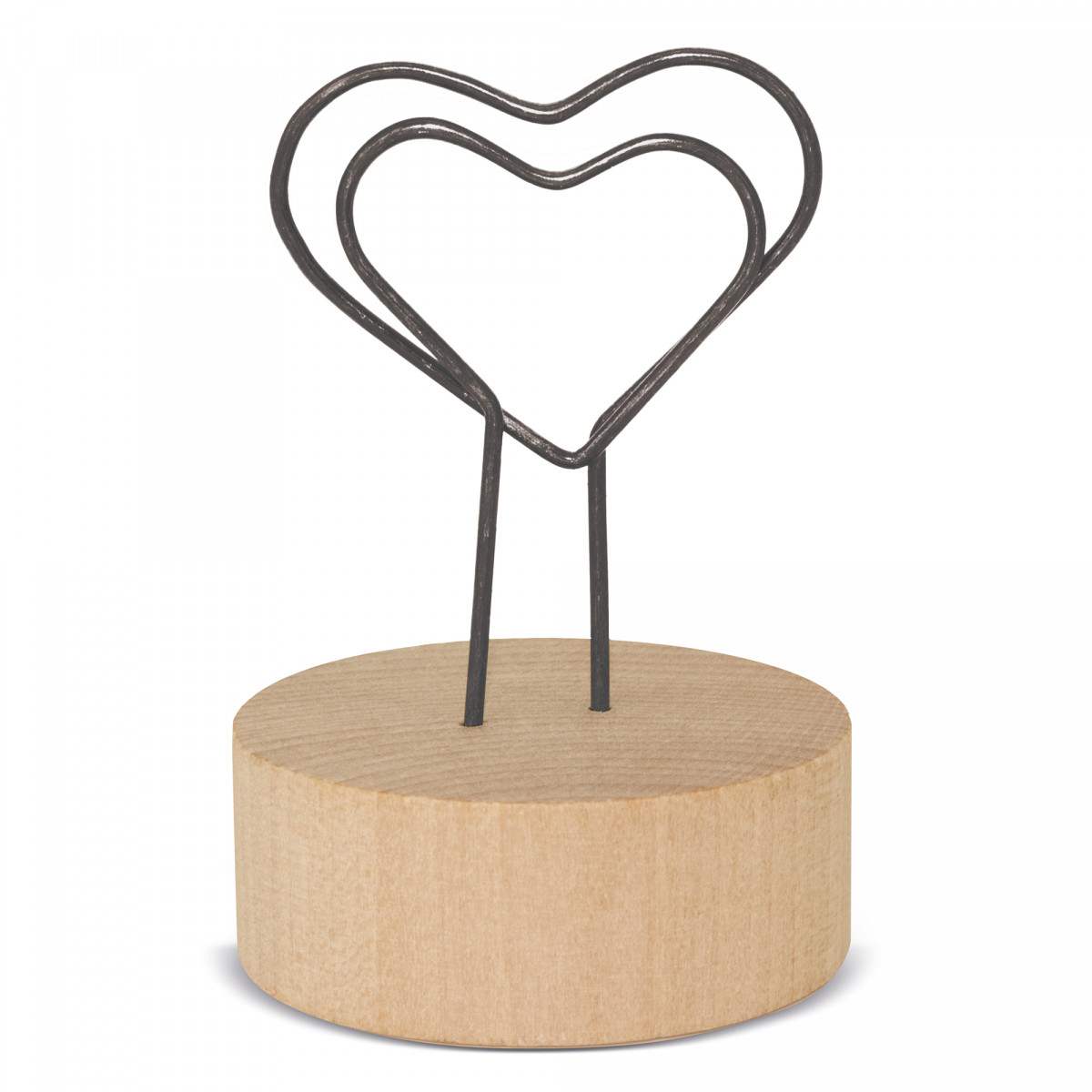 Portanota con cuore e base in legno Dettaglio elegante per eventi