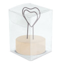 Portanota con cuore e base in legno Dettaglio elegante per eventi