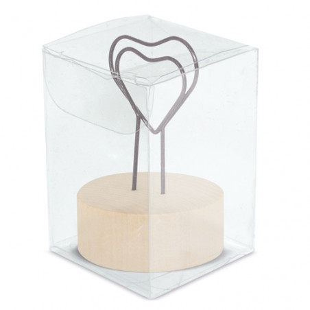 Portanota con cuore e base in legno Dettaglio elegante per eventi
