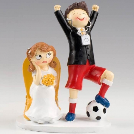 Figura di sposi calcio per torta di nozze originali