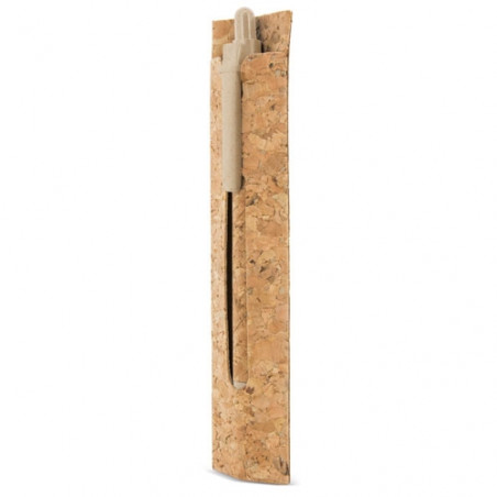 Penna in sughero e fibra di grano con custodia in sughero da regalare