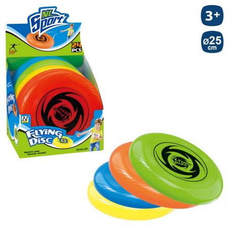 Frisbee colorati da 25 cm per bambini dettaglio