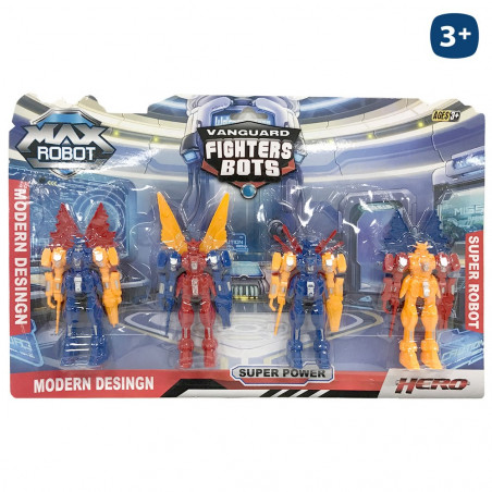 Set robot da combattimento giocattolo con 4 bambole per bambini