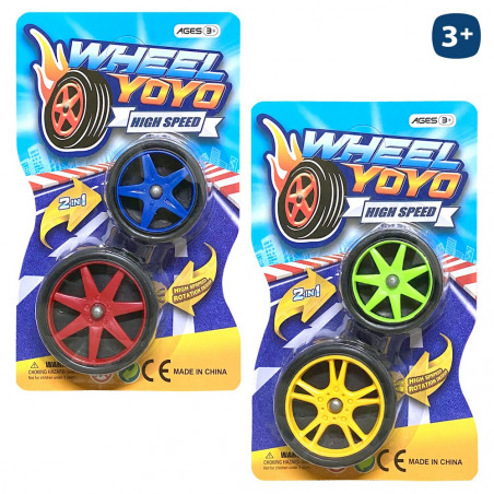 Blister di 2 yoyo a forma di ruota per giocare