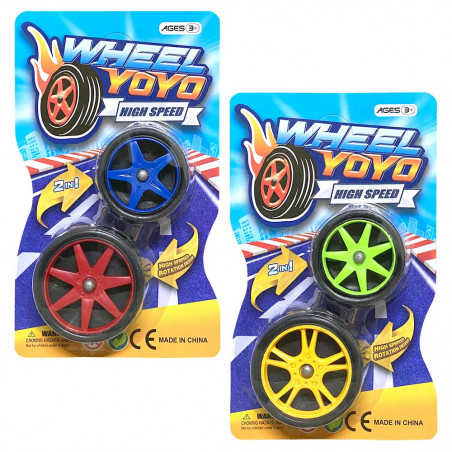 Blister di 2 yoyo a forma di ruota per giocare