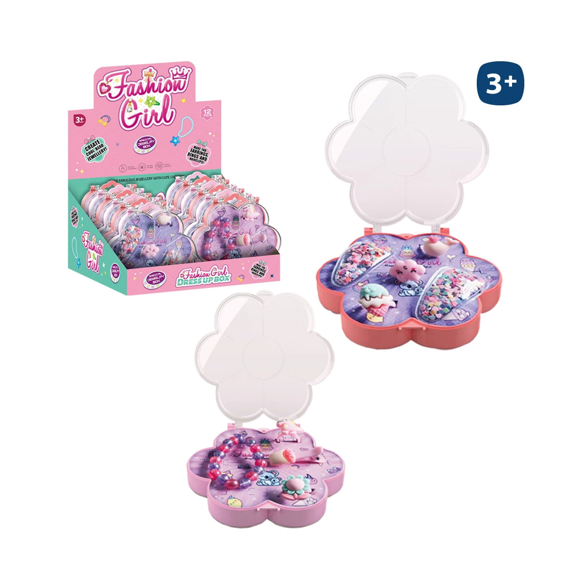 Perline colorate per fare braccialetti per ragazze in scatola individuale