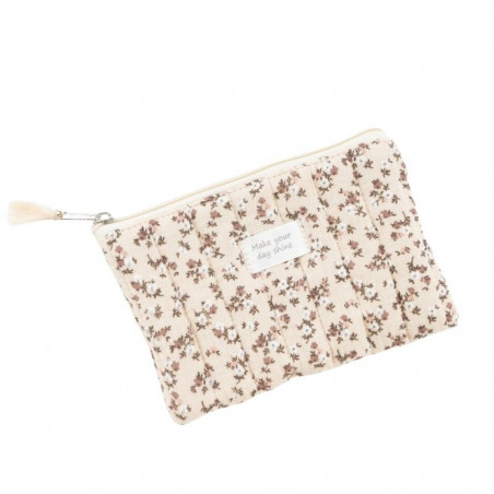 Necessaire piano in cotone con fiori