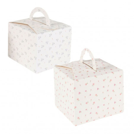Set di 4 scatole quadrate con manici per comunione