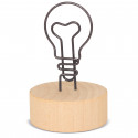 Portanota in Legno con Clip a Forma di Lampadina Dettaglio Originale e Pratico