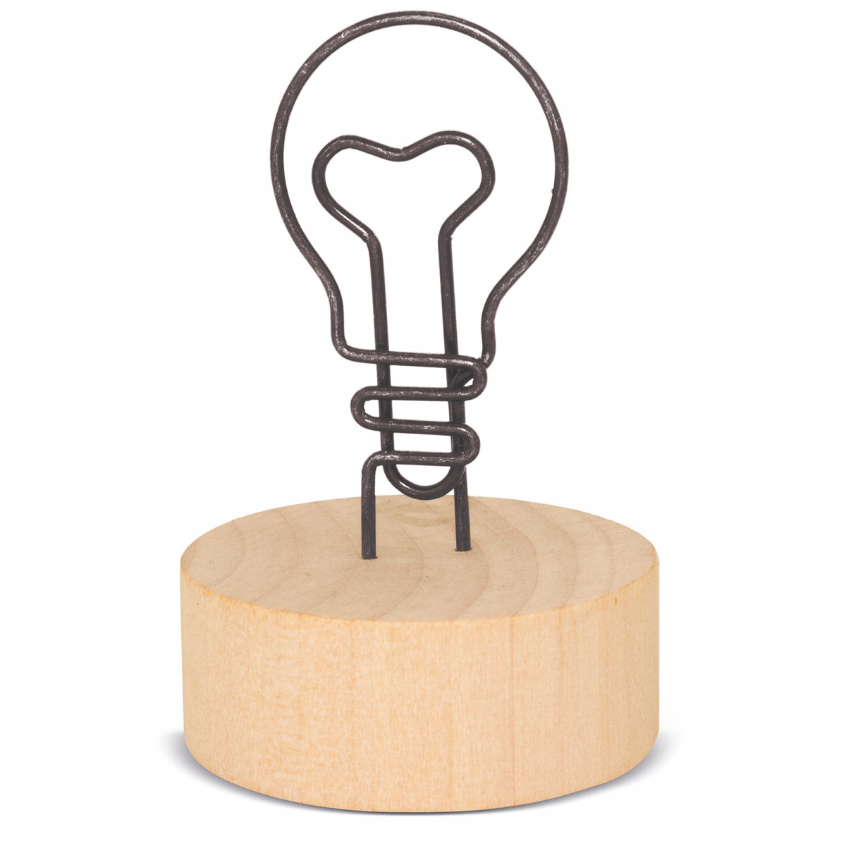 Portanota in Legno con Clip a Forma di Lampadina Dettaglio Originale e Pratico