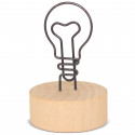 Portanota in Legno con Clip a Forma di Lampadina Dettaglio Originale e Pratico