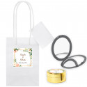 Balsamo labiale personalizzato con specchio presentato in borsa personalizzata per dettagli matrimonio