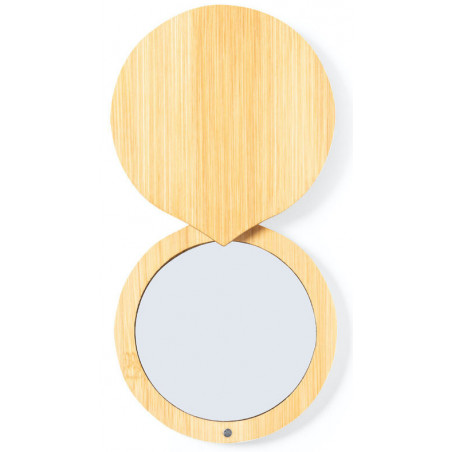 Specchio di bambù personalizzato con coperchio magnetico per dettaglio