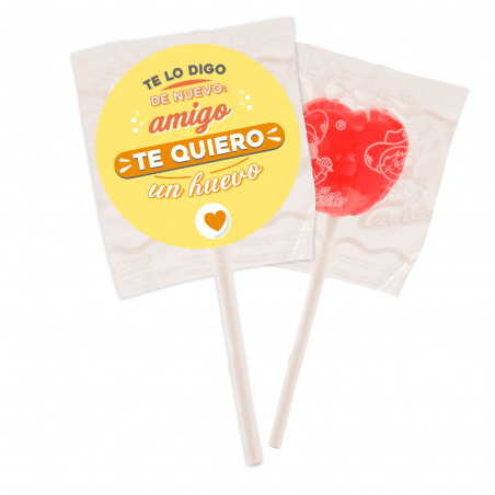 Piruleta con adesivo simpatico per dettagli