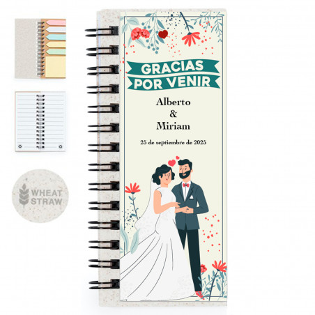 Bloc notes con post-it personalizzati per dettagli nozze