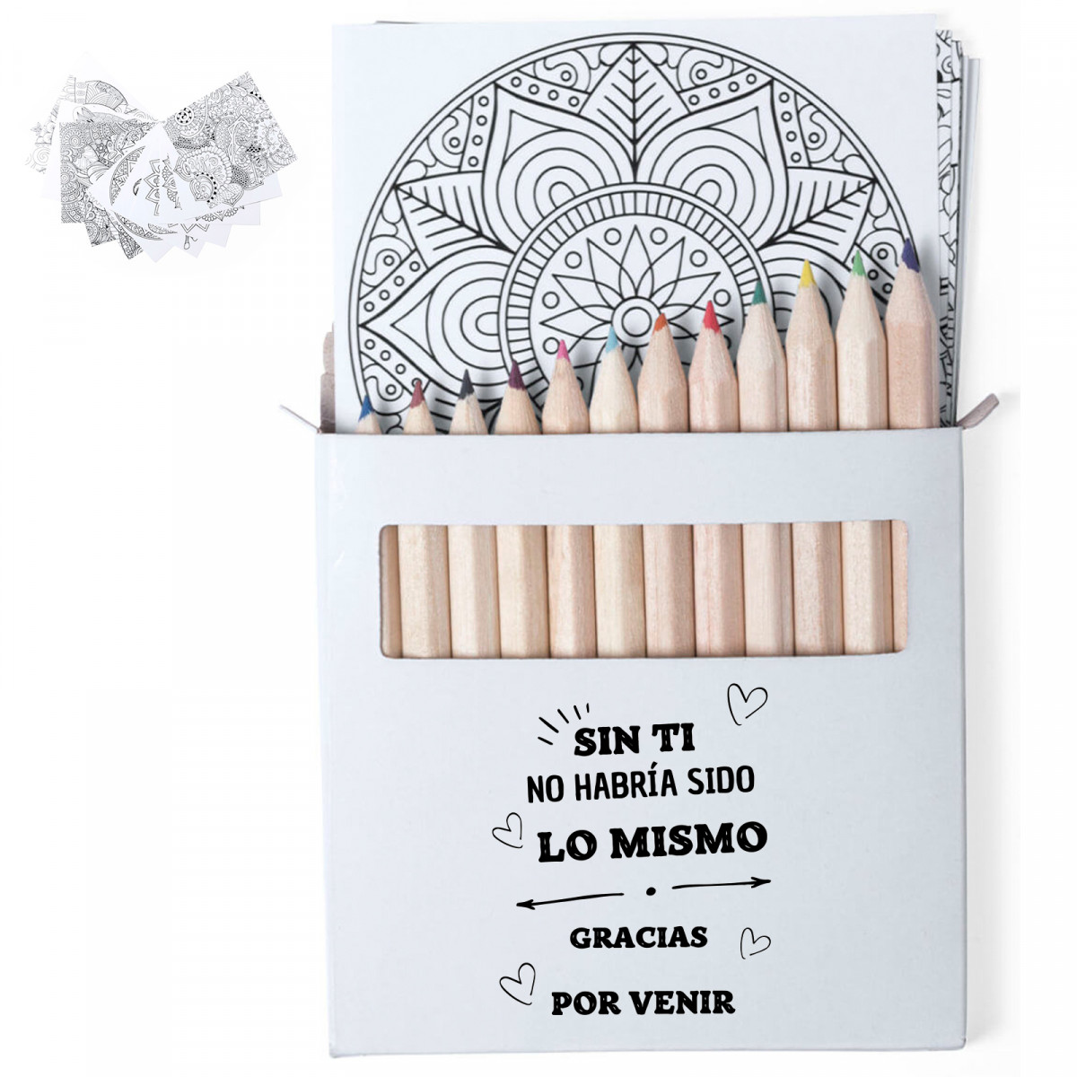 Set Da Colorare Con Foglie Di Mandala E Adesivo Di Ringraziamento