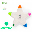 Evidenziatore fluorescente a forma di stella con adesivo personalizzato per i dettagli