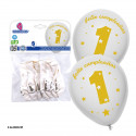 Palloncini con stampa buon compleanno con numero 1