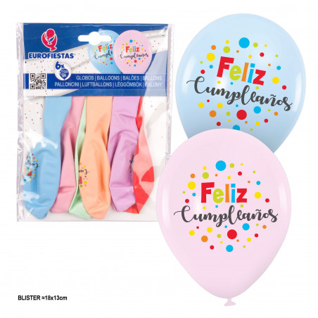 Palloncini dai colori pastello con la frase Buon Compleanno