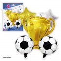 Set di Palloni da Calcio con Trofeo Decorazione per Feste