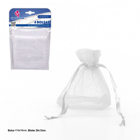 Borse di poliestere bianche 4 unità taglia 135x105mm