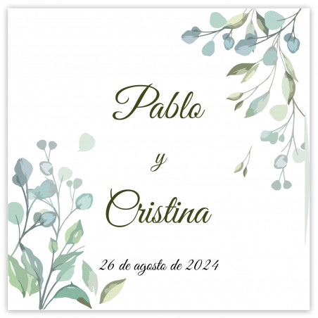 Adesivi quadrati 5 x 5 cm fogli personalizzati matrimoni