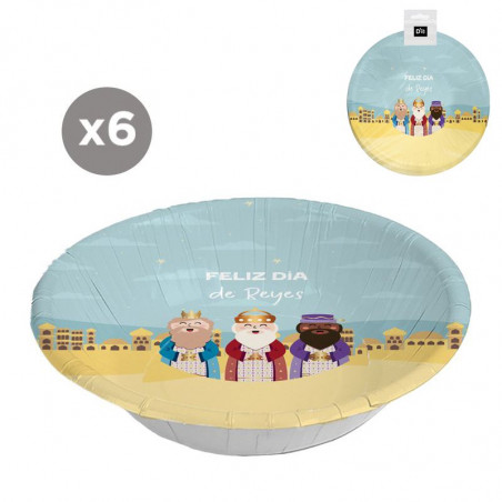 Bols di cartone 6 unità 17,5cm Re Magi Natale