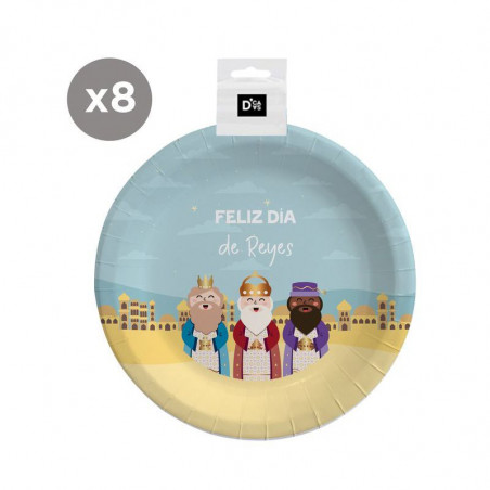 Piatti di cartone 8 unità 18cm Re Magi Natale