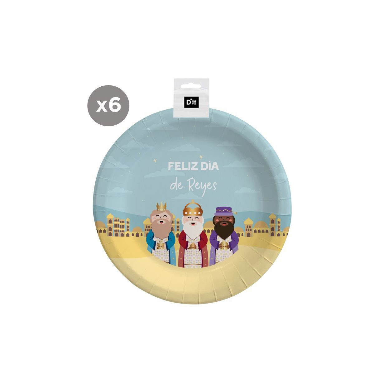 Piatti di cartone 6 unità 23cm Re Magi Natale