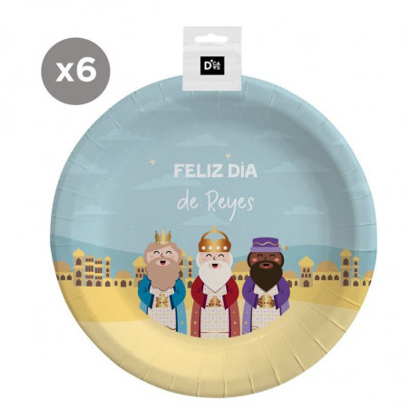 Piatti di cartone 6 unità 23cm Re Magi Natale