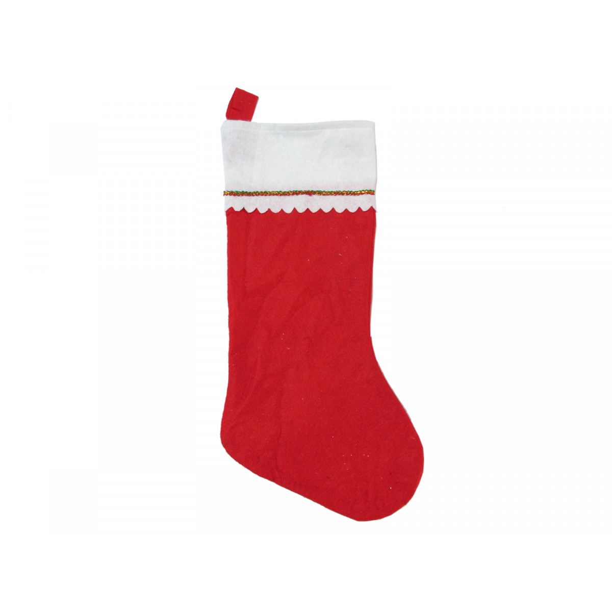 Calza rossa appesa decorazione Natale per decorare