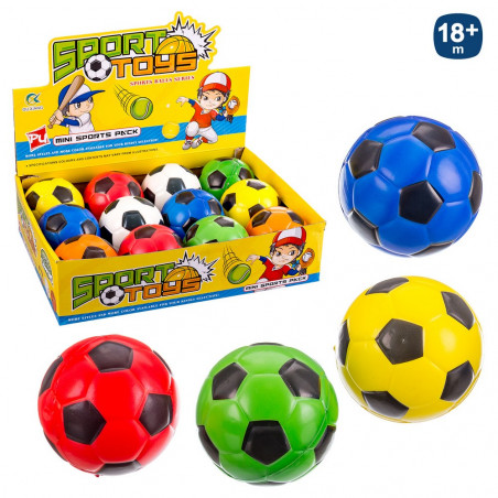 Pallone in schiuma colorato con design da calcio 10 cm. per giocare