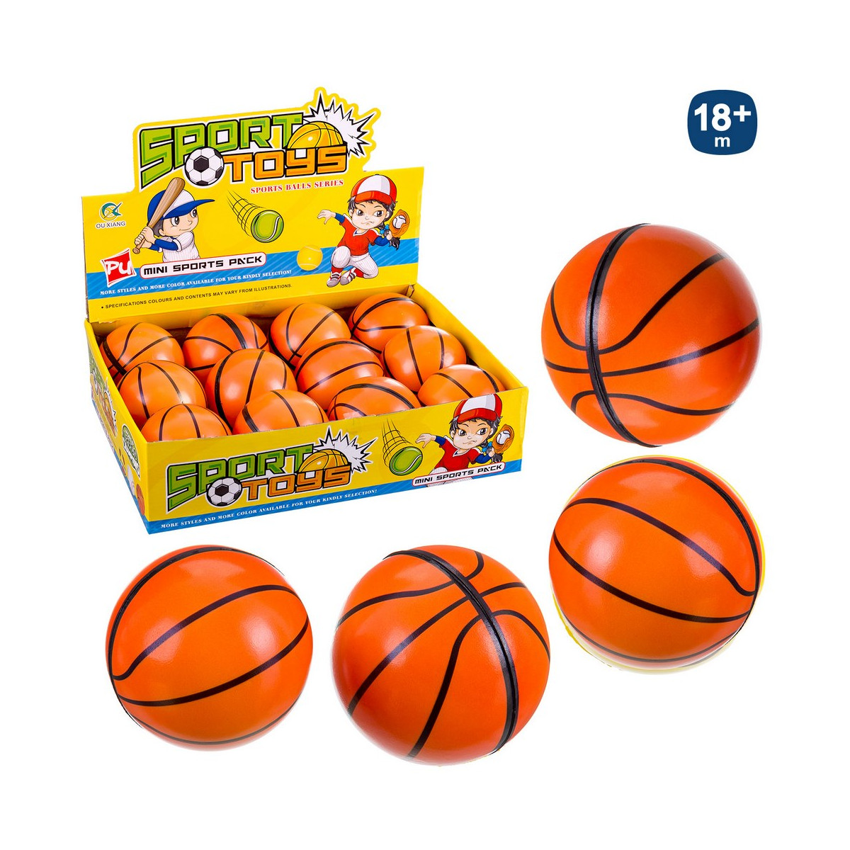 Pallone da basket in schiuma realistica, design 10 cm. per giocare