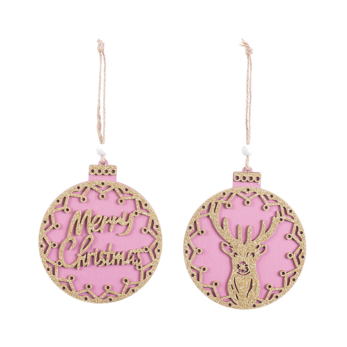 Decorazioni per albero di Natale in legno a forma di palla