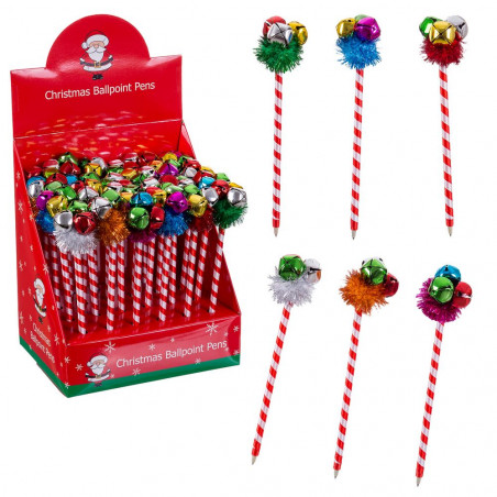 Penna natalizie con campanelli colorati