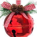 Decorazione di Natale per la porta a forma di campanella in metallo rosso