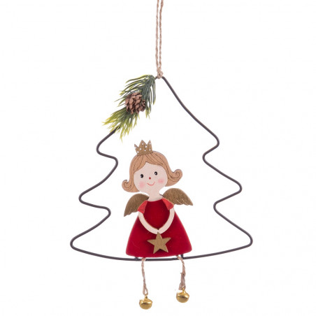 Pendente di Natale a forma di albero con un angelo