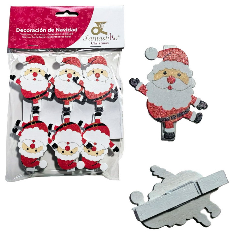 30pcs Mollette di Legno Natale, Mini Mollette con Spago di Iuta per Foto Carte Ornamenti di Appesi Decorazioni Murali Albero di Natale
