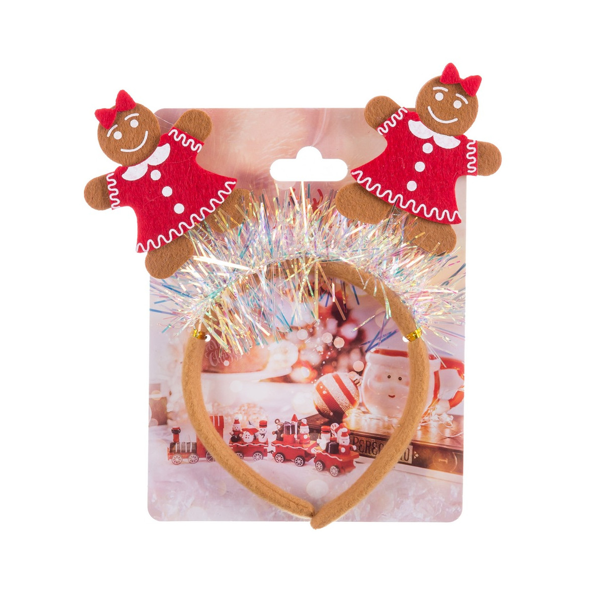 Diadema di Natale con pupazzi di pan di zenzero
