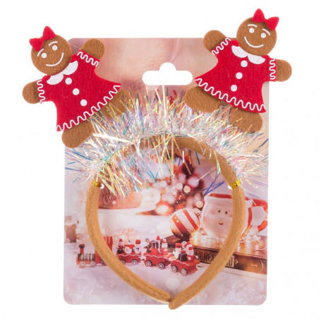 Diadema di Natale con pupazzi di pan di zenzero