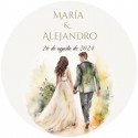 Adesivo personalizzato da 5 cm per sposi per matrimoni