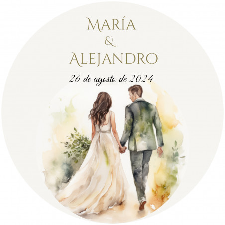 Adesivo personalizzato da 5 cm per sposi per matrimoni