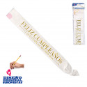 Fascia beige di compleanno con lettere dorate metallizzate