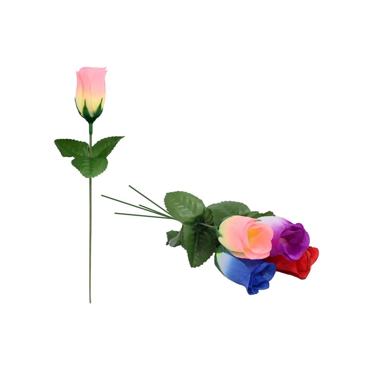 Rosa artificiale in vari colori assortiti