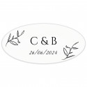 Adesivo personalizzato con iniziali 4,2 x 2,2 cm ovale