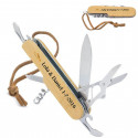 Coltello multiuso in bambù con adesivo personalizzabile per matrimonio