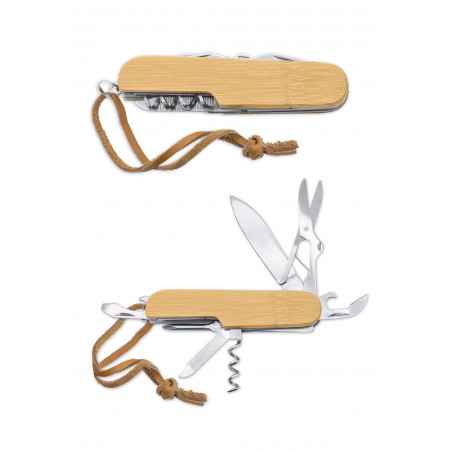Coltello multiuso in bambù con adesivo personalizzabile per matrimonio