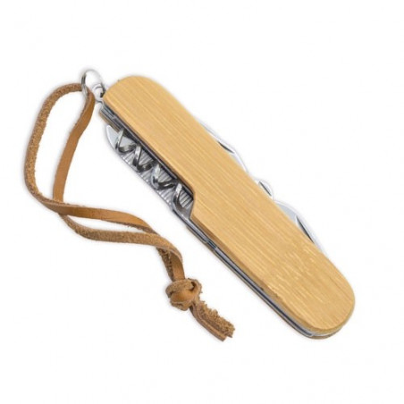 Coltello multiuso in bambù con adesivo personalizzabile per matrimonio